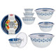 BLUE PLASTIC BOWLS WITH TAP SET 3  