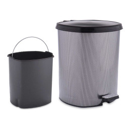 BALDE DO LIXO PLÁSTICO FIBRA CARBONO 6L  