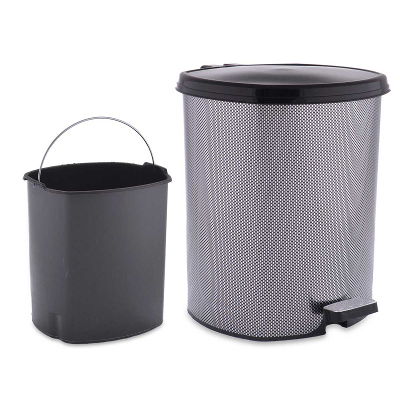 BALDE DO LIXO PLÁSTICO FIBRA CARBONO 6L  