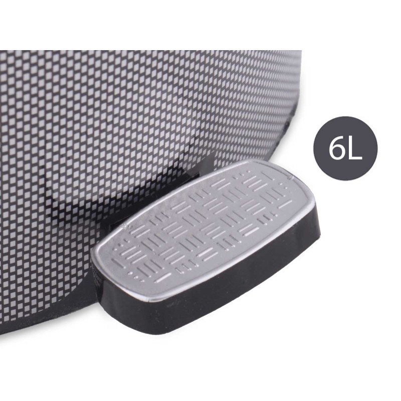 PAPELERA PLASTICO PEDAL FIBRA CARBONO 6L