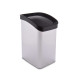 PAPELERA PLASTICO BASCULANTE PLATEADA 12L