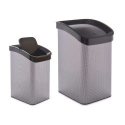 PAPELERA PLASTICO BASCULANTE FIBRA CARBONO 12L
