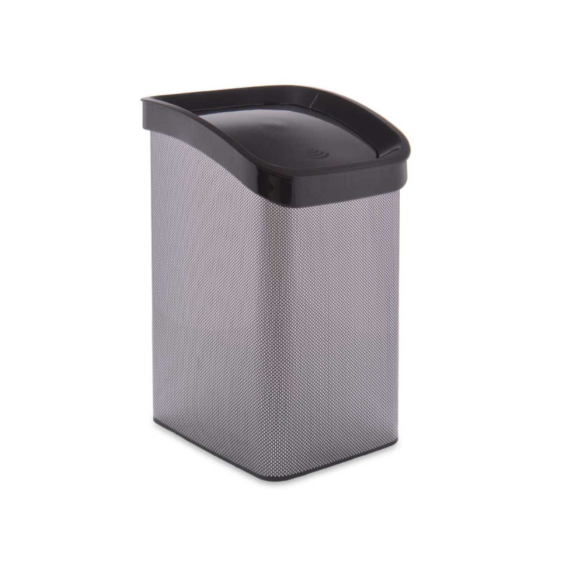 PAPELERA PLASTICO BASCULANTE FIBRA CARBONO 12L