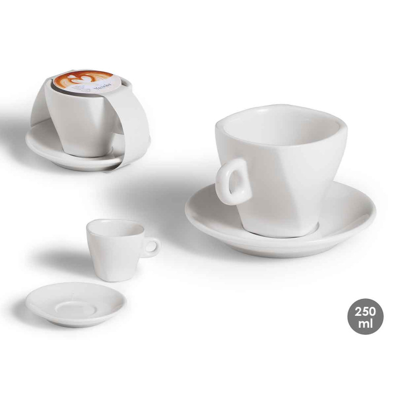 TAZA BOCA ANCHA PLATO CAFE PORCELANA 220ML