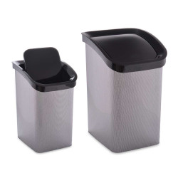 PAPELERA PLASTICO BASCULANTE FIBRA CARBONO 23L