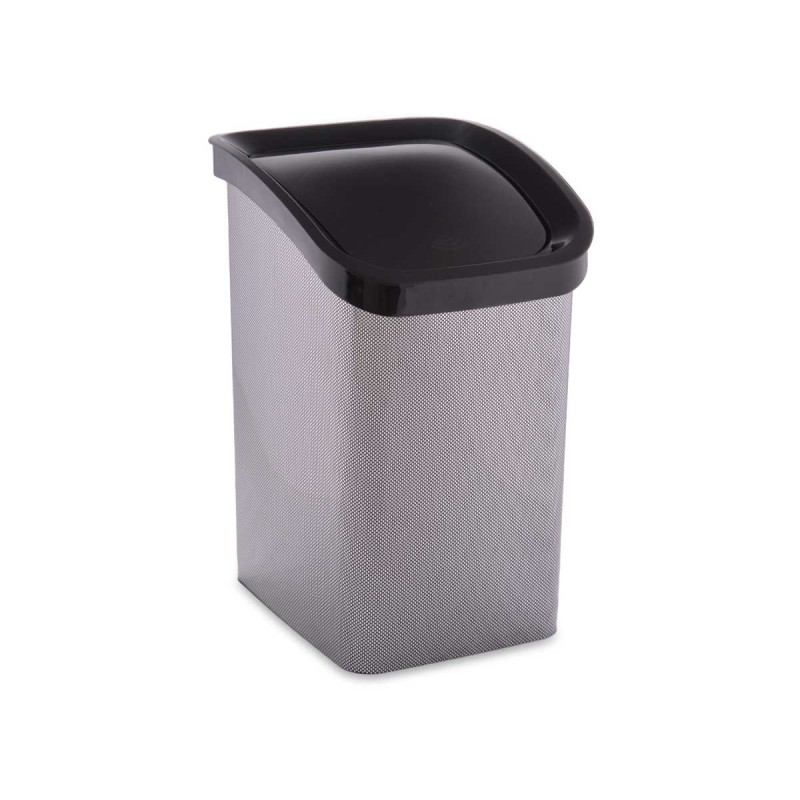 PAPELERA PLASTICO BASCULANTE FIBRA CARBONO 23L