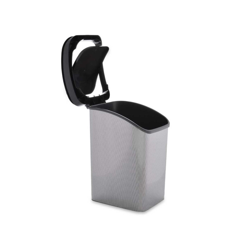 PAPELERA PLASTICO BASCULANTE FIBRA CARBONO 23L