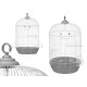 ROUND METAL CAGE LARGE WHITE AND GREY