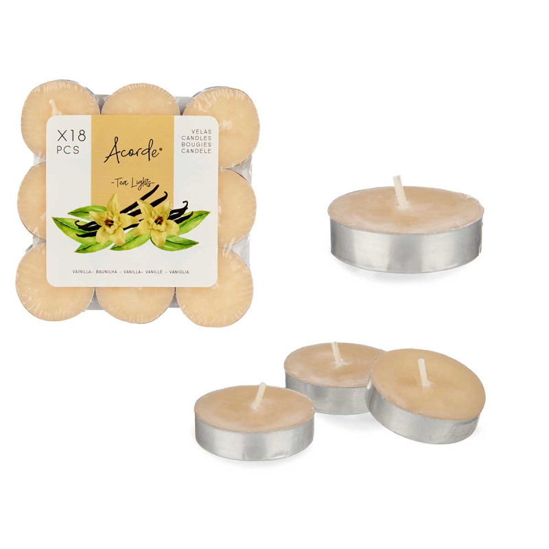 SET 18 VELAS TEA LIGHTS VAINILLA