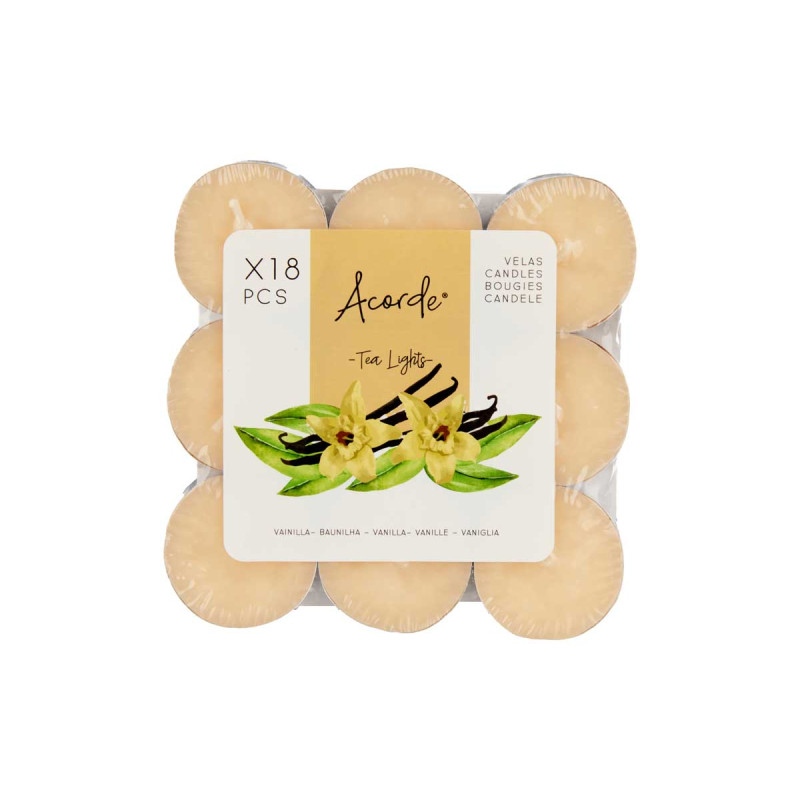 SET 18 VELAS TEA LIGHTS VAINILLA