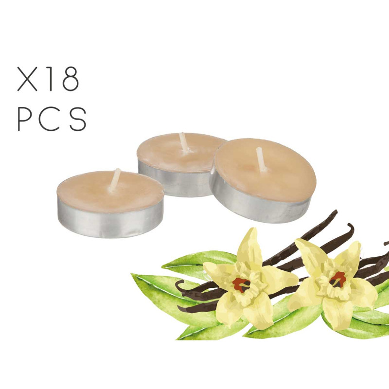 SET 18 VELAS TEA LIGHTS VAINILLA