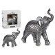 ELEFANTE GRANDE EM RESINA PRATEADO