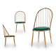 BARS GOLD CHROMED CHAIR TALL BACK GREEN