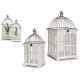 SET 2 CAGES BOIS BLANC CARRE