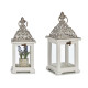 LANTERNE BOIS CARRE GRILLE ATA BLANC