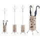 PORTEMANTEAU PORTE PARAPLUIE METAL ROND CREME