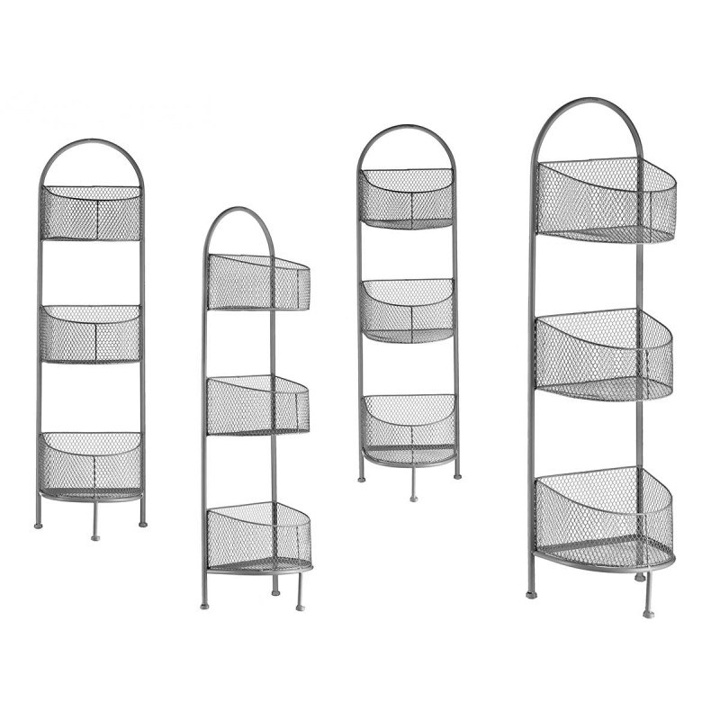 SILVER OVAL METAL SHELF WITH 3 SHELVES