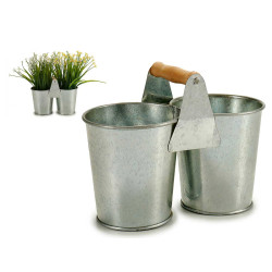 DOUBLE JARDINI‘RE AVEC ANSE EN BOIS