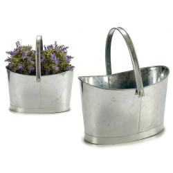 CESTA OVALE CON MANICO ZINC