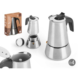 CAFFETTIERA INDUZIONE CARAFFA 4 TAZZE ACCIAIO 