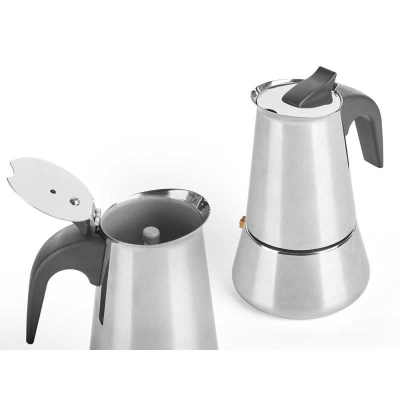 CAFFETTIERA INDUZIONE CARAFFA 4 TAZZE ACCIAIO 