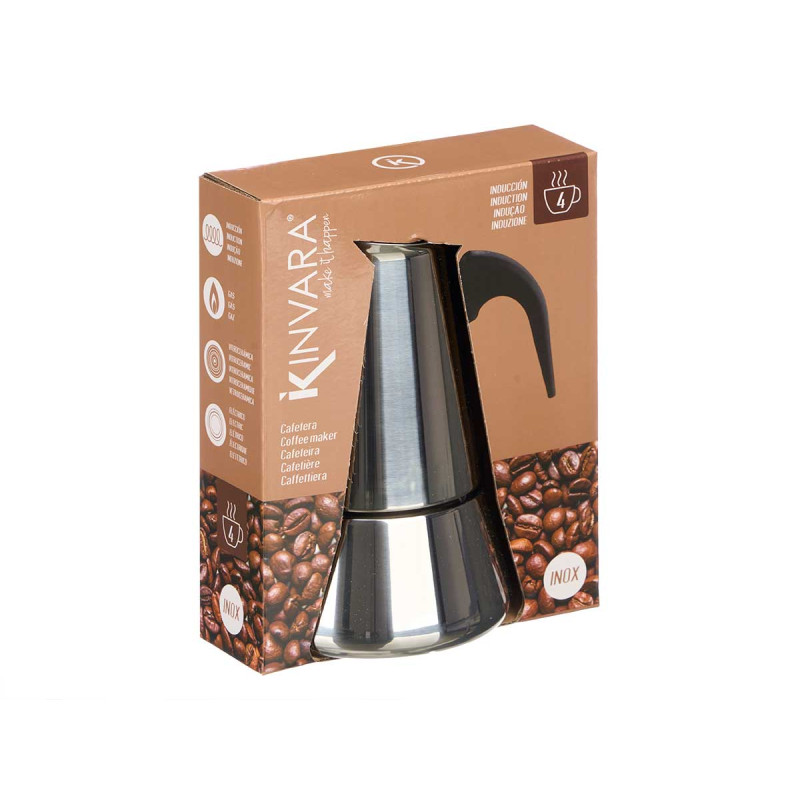 CAFFETTIERA INDUZIONE CARAFFA 4 TAZZE ACCIAIO 