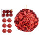 PALLINA NATALIZIA LUSTRINI ROSSO 10CM