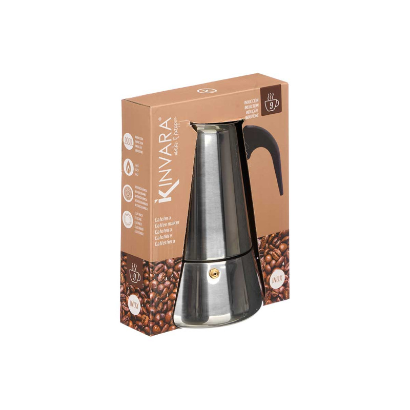 CAFFETTIERA INDUZIONE CARAFFA 9 TAZZE ACCIAIO 