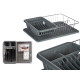 FLAT GREY DISH DRAINER WITH TRAY CONTAINER