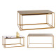 SET OF 2 RECTANGULAR BLACK GOLD TABLES 