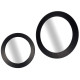 BLACK ROUND WINDOW MIRROR 80CM