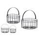 SET 2 BLACK ROUND BASKETS