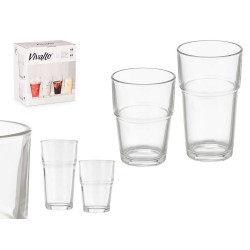 SET 12 VASOS APILABLES 270ML 370ML