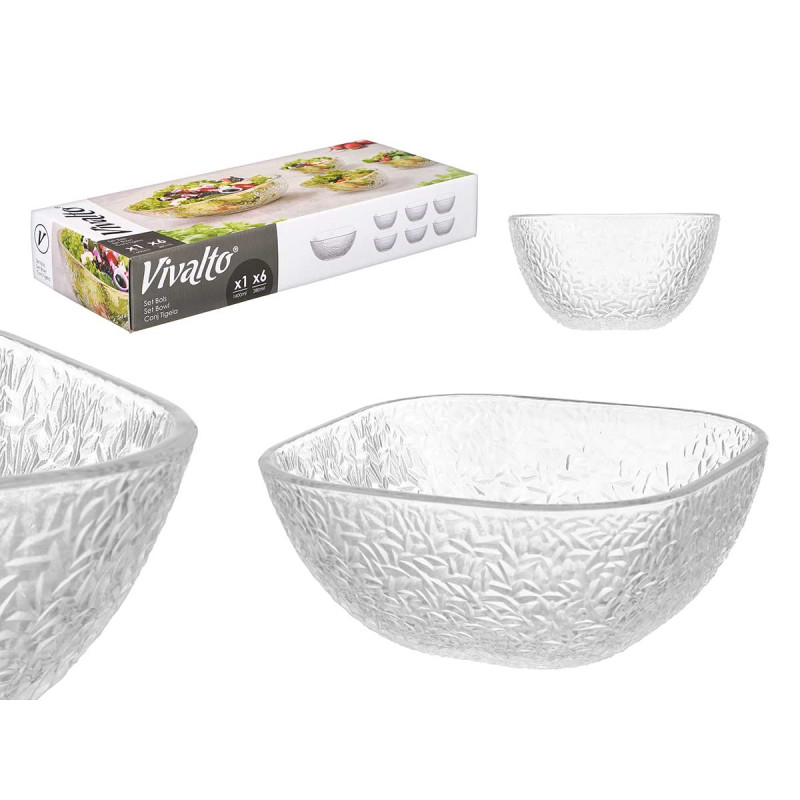 SET 7 PCS FINE RELIEF 1 LARGE BOWL 6 SMALL BOWLS