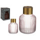 CRYSTAL VASE STRIPES GOLD SMALL PINK