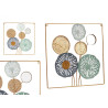 PANNEAU MURAL AVEC CADRE CARRE FLEURS ET MIROIR