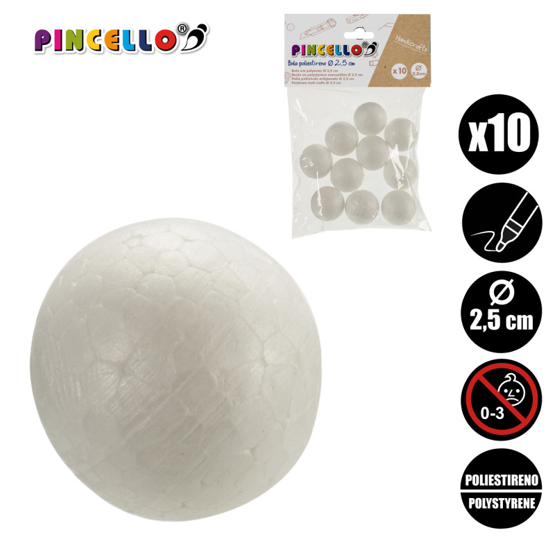 SET 10 BOULES EN POLYSTRYR‘NE DIAM 2.5 C