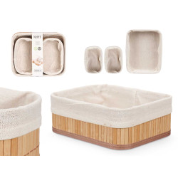 SET 3 ORGANIZZATORI BAMBU BIANCO 2 DIMENSIONI 