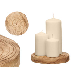 ROUND DECOR BURNED WOOD STAND MEDIUM