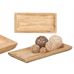 DECOR BURNT WOOD CENTRE RECTANGULAR TRAY