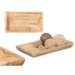 DECOR CENTRE DE TABLE BOIS BRÛLÉ RECTANGULAIRE