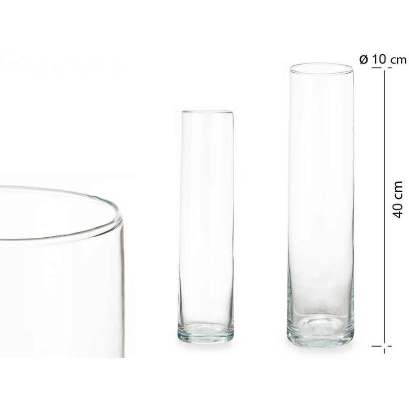 VASE VERRE CYLINDRE 40CM DIAM 10 CM 