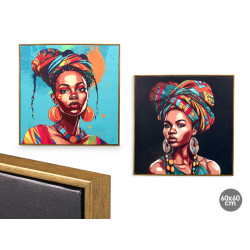 CANVA FRAME GOLDEN ETHNIC SCARF ASSORTED 2 60X60