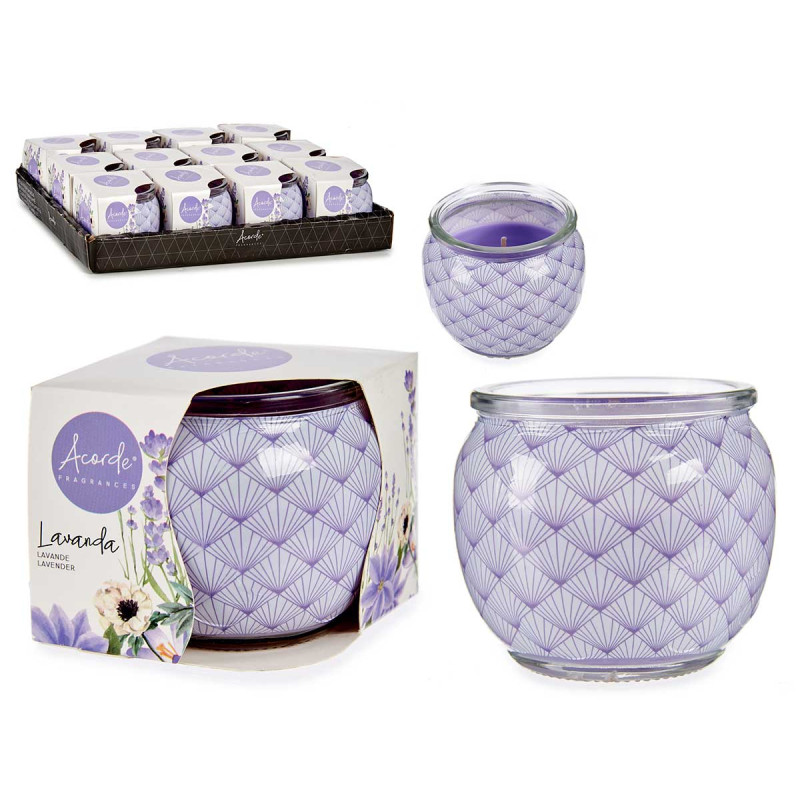 BOUGIE PARFUMEE AVEC POT EN VERRE LAVAND