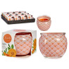 CANDLE WITH GLASS VASE MELON