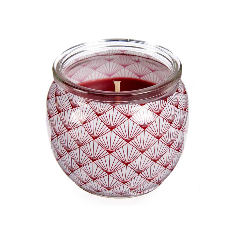 BOUGIE PARFUMEE AVEC POT EN VERRE POMME