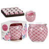 BOUGIE PARFUMEE AVEC POT EN VERRE FLORAL