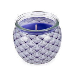 PORTA-VELA VIDRIO C/VELA AROMATICA QUEQU