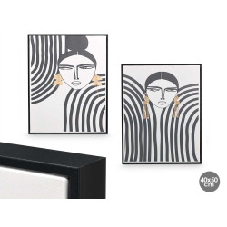 QUADRO TELA CORNICE NERA DONNA RIGA ASS 2
