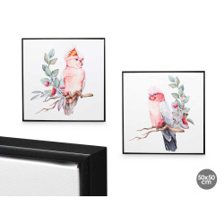 QUADRO TELA CORNICE NERA UCCELLI ASS 2